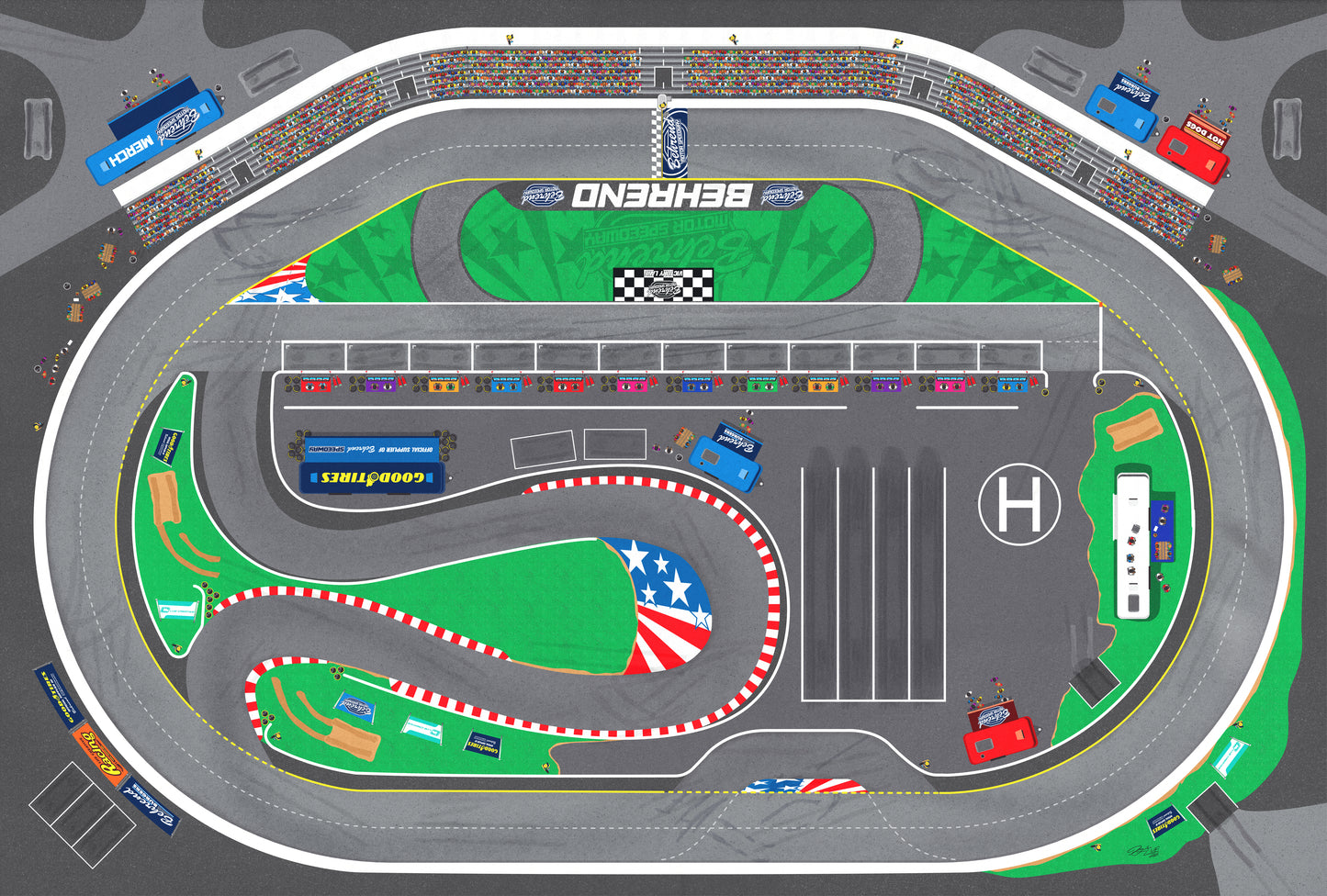 Behrend Motor Speedway Racetrack Rug - 4 ft. x 6 ft.