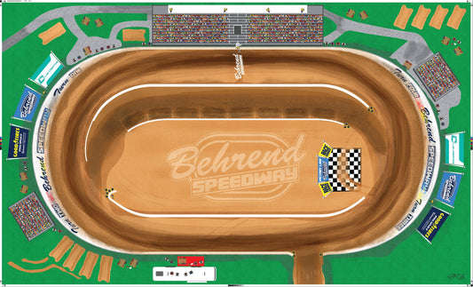 Dirt Track - Behrend Speedway - Kids Racetrack Playmat - 3 ft. x 5 ft.
