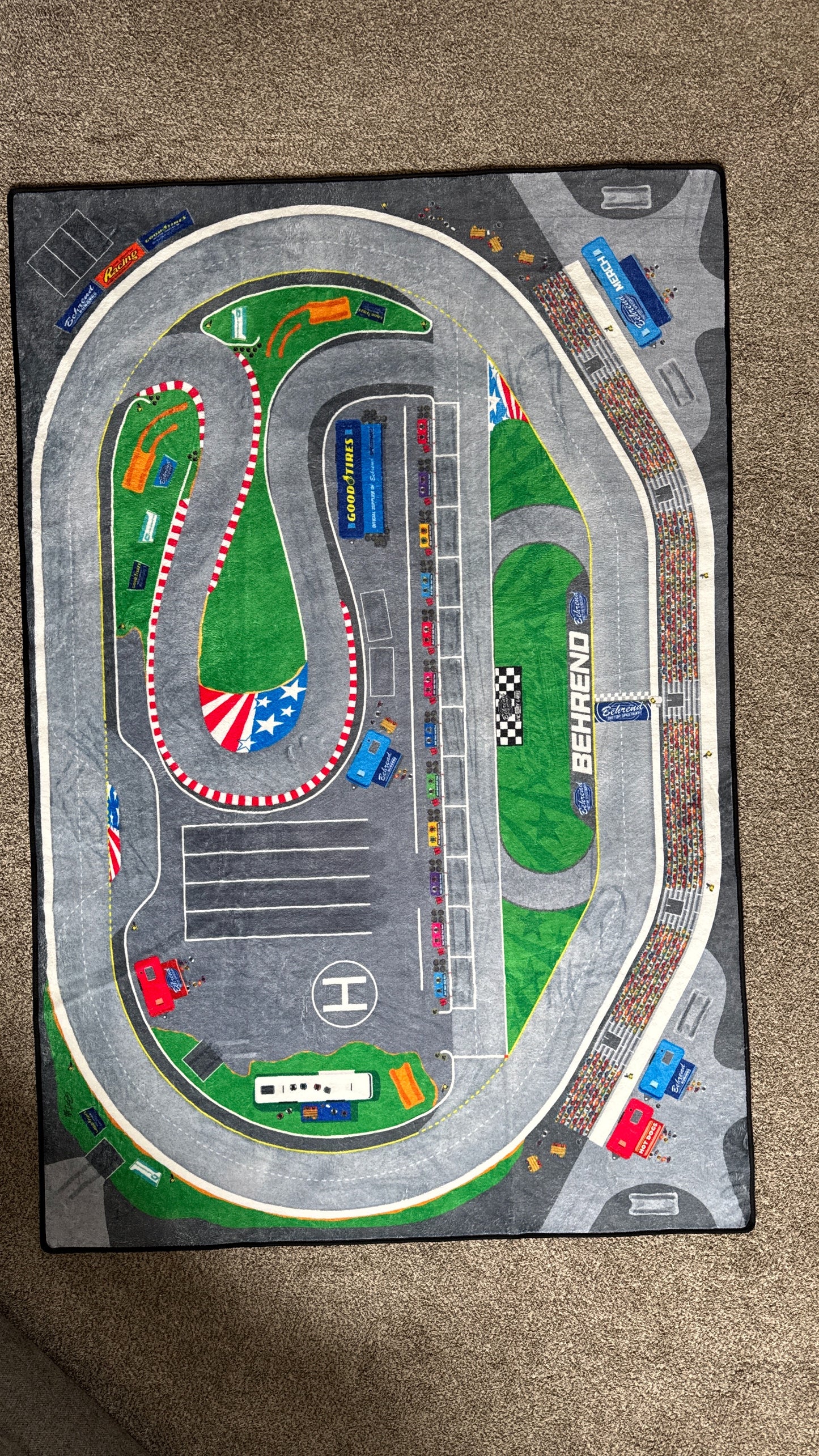 Behrend Motor Speedway Racetrack Rug - 4 ft. x 6 ft.