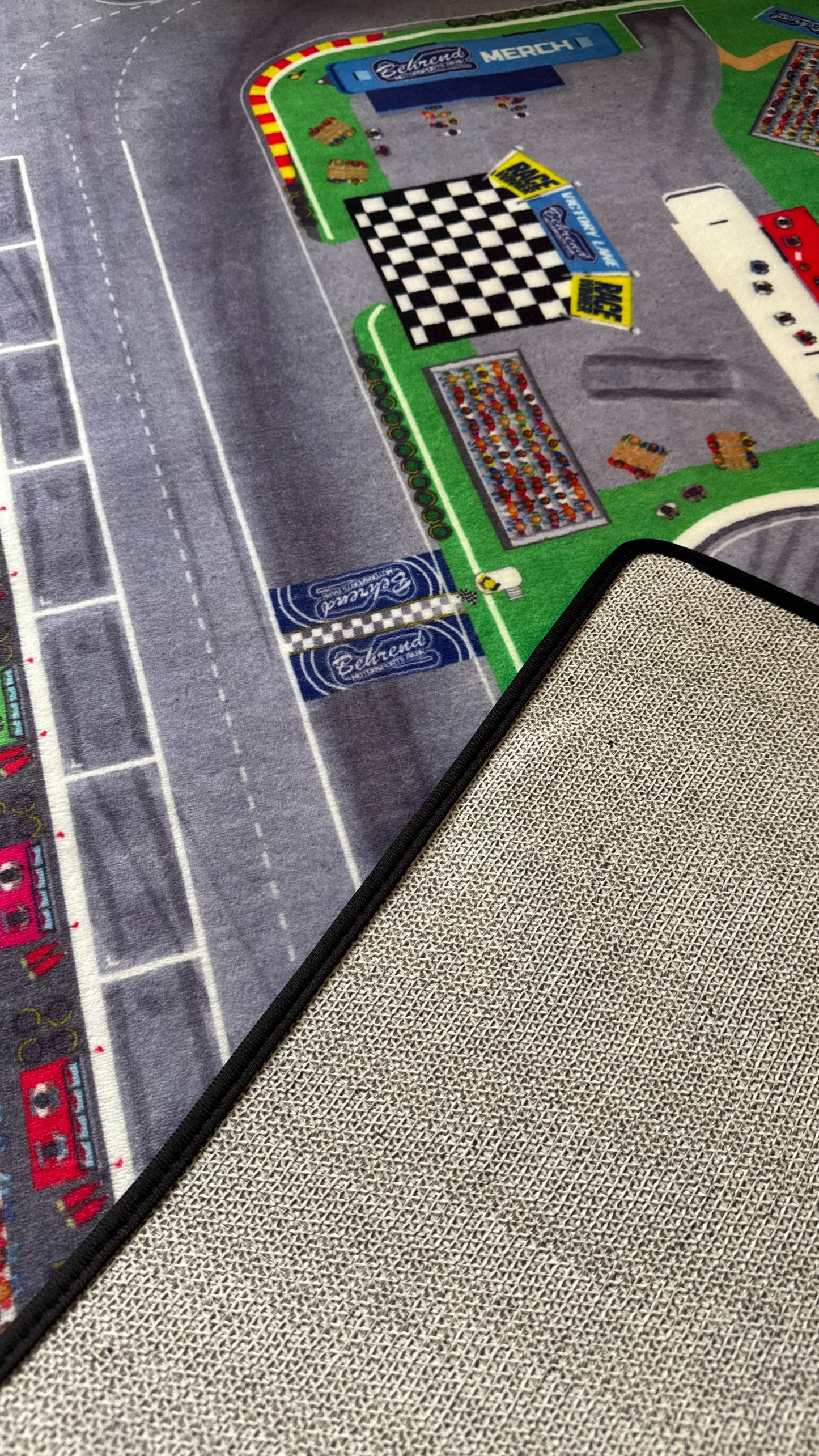 Image showing backing and edge on motorsports park rug