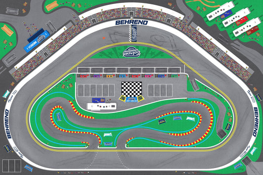 Behrend Superspeedway - 4 ft. x 6 ft. Kids Racetrack Playmat